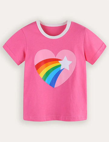 Love Rainbow Printed Short Sleeve T-Shirt